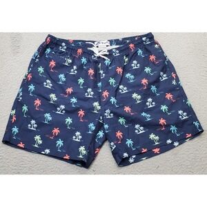Trunks Surf & Swim Co Shorts Men XL Multicolor Palm Trees Mesh Lined Relaxed Fit